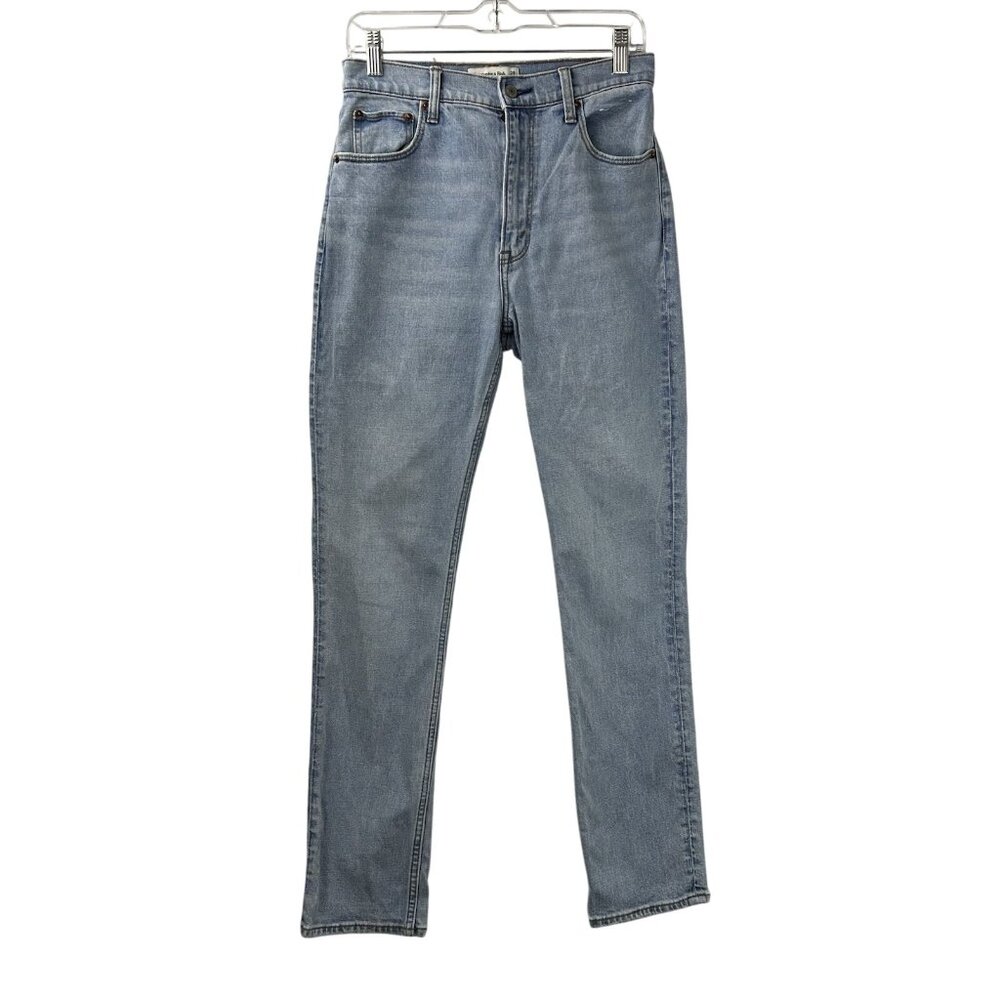 Abercrombie & Fitch Sz 28/6 90s Slim Straight Ultra High Rise Jeans Light Wash - Picture 9 of 14